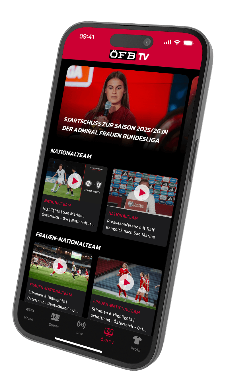 Erlebe ÖFB TV in der ÖFB App