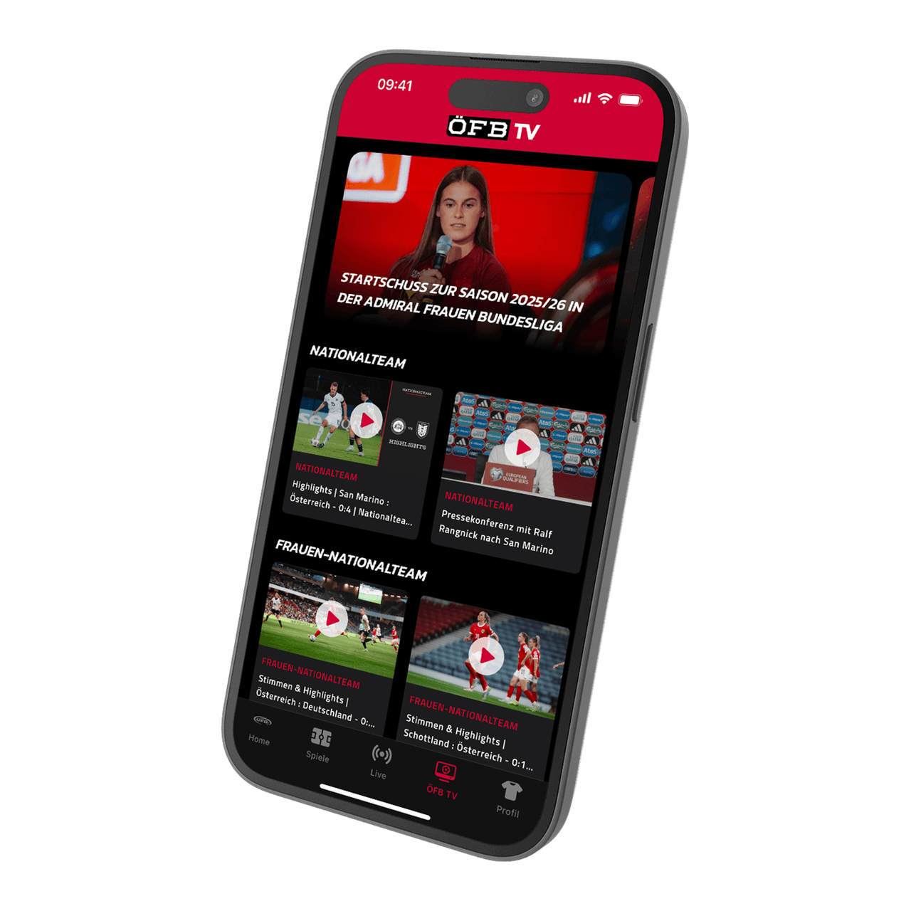 Erlebe ÖFB TV in der ÖFB App